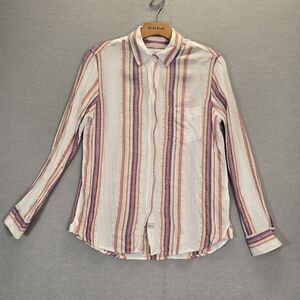 RAILS Charli Linen Stripe Buttondown Shirt Minimalist Costal Beach Sz XS P